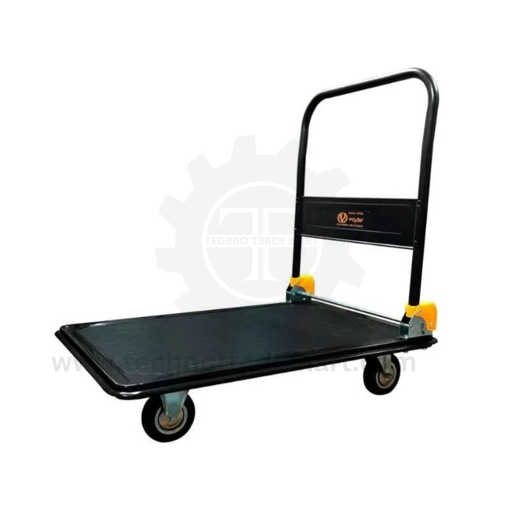 Voltz 150kg Steel Platform Hand Trolley with 360 deg Swivel Wheels & Rubber Bumper for Safety, VZ-VHT-150